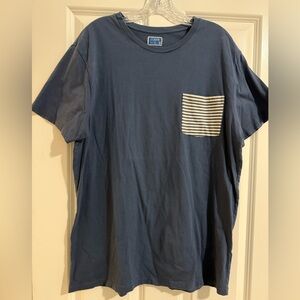 J. Crew Navy Tee with Striped Pocket